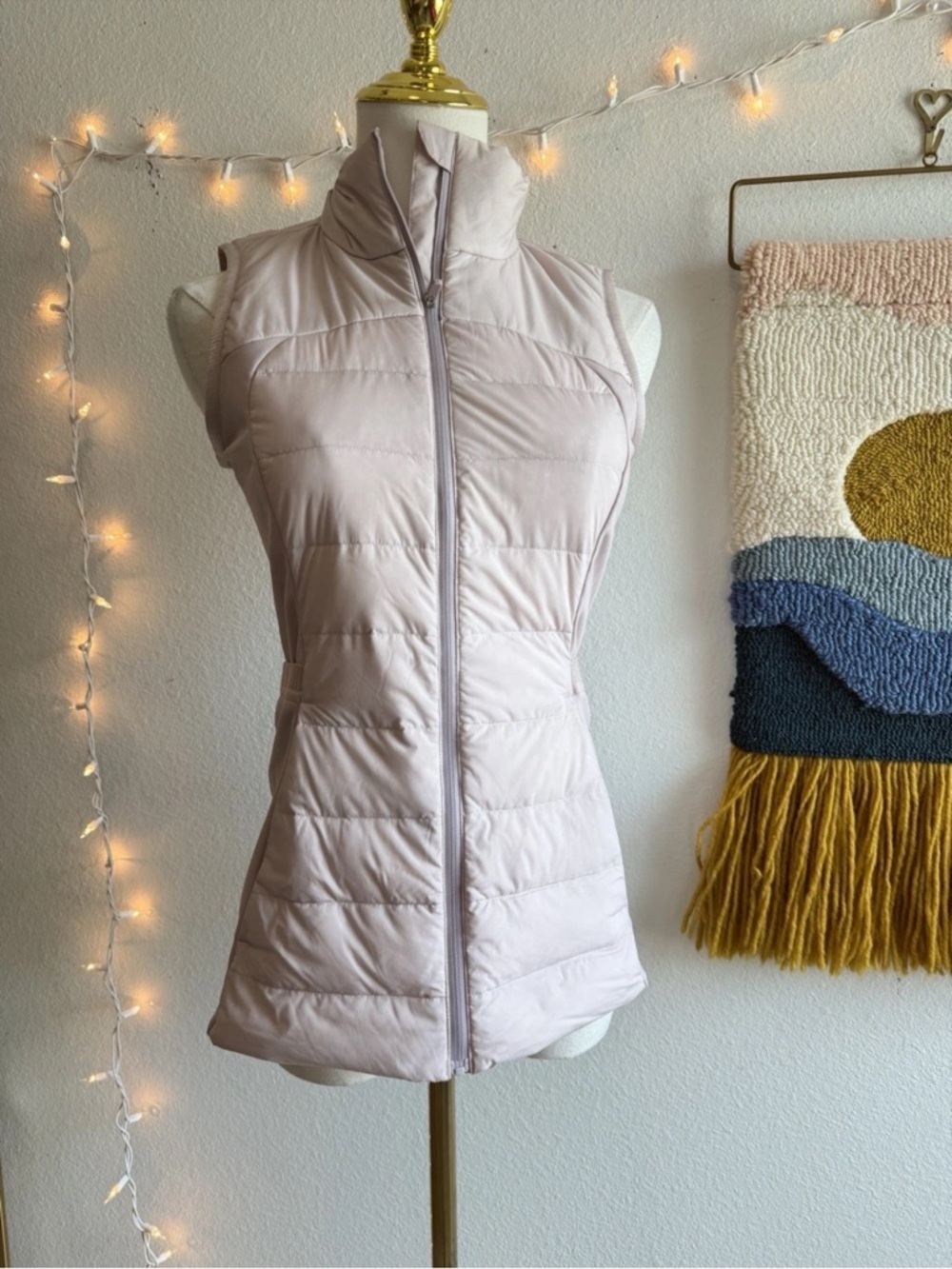Lululemon Goose Down For It All Vest Women's Size 4 Pink Full Zip Puffer
